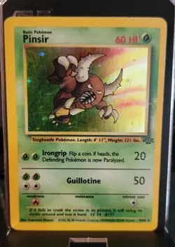 Pokemon TCG Pinsir Jungle 9/64 Holo Unlimited Holo Rare Heavily Played - Image 1
