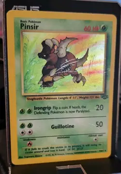 Pokemon TCG Pinsir Jungle 9/64 Holo Unlimited Holo Rare Heavily Played - Image 2