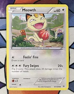 Meowth 67/108 Pokemon XY - Roaring Skies Common NM - Image 1