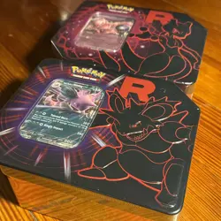 Pokemon Team Rocket -Set of 2- Tins SEALED Mewtwo & Nidoking LOT Destined Rivals - Image 3