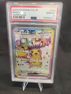PSA 10 Pokemon Japanese Super Electric Breaker Pikachu ex SR Super Rare SV8 122 - Image 1