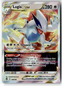 Lugia VSTAR ⭐ 139/195 Holo Rare VSTAR Silver Tempest 2022 Pokemon NM - Image 1