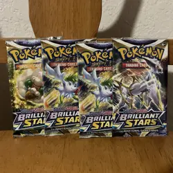 LOT OF (4) - Pokemon Sword & Shield BRILLIANT STARS BOOSTER PACK(S) Sealed! - Image 1