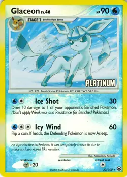 Pokemon Glaceon Majestic Dawn 20/100 Reverse Holo 2008 Platinum - Image 1