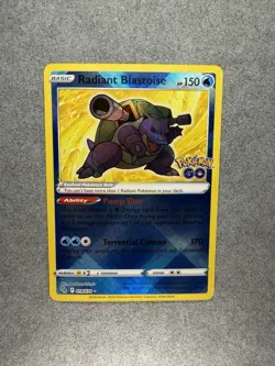 Pokemon Radiant Blastoise 018/078 Pokemon GO Radiant Rare Holo EN 2022 - Image 1