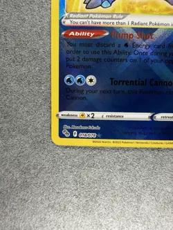 Pokemon Radiant Blastoise 018/078 Pokemon GO Radiant Rare Holo EN 2022 - Image 4