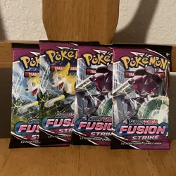 Pokemon Fusion Strike Booster Packs Art Bundle ( 4 lot ) Factory Sealed - Image 1