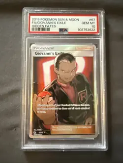 PSA 10 GEM MINT Giovanni's Exile 67/68 Hidden Fates Ultra Rare Holo Pokemon 2019 - Image 1