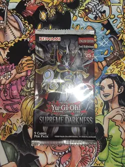 Yugioh Supreme Darkness 1st Edition Sealed Booster Pack - Image 1