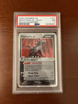 PSA 7 Mightyena EX Holo Card EX Holon Phantoms 101/110 Pokemon - Image 1