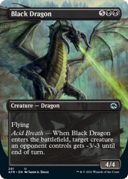 Black Dragon - Borderless - Adventures in the Forgotten Realms #291 MTG Magic Th - Image 1