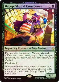 NM Surge Foil Bebop, Skull & Crossbones, MTG, TMNT Commander, Magic, 15 - Image 1