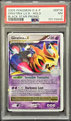 2009 POKEMON DIAMOND & PEARL BLACK STAR PROMO #DP38 GIRATINA LV.X-HOLO PSA 7 - Image 1