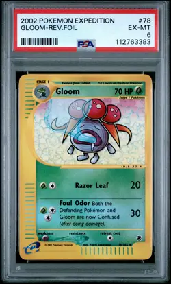 2002 POKEMON EXPEDITION #78 GLOOM-REV.FOIL PSA 6 - Image 1