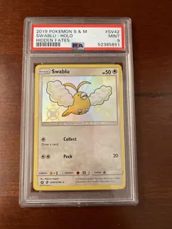 Swablu Shiny Holo | PSA 9 MINT | 2019 Hidden Fates SV42 | Pokemon - Image 1