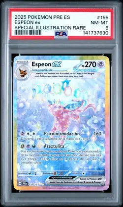 2025 POKEMON SPANISH PRE ES-PRISMATIC EVOLUTIONS #155 ESPEON EX PSA 8 - Image 1