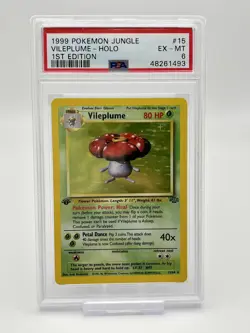 1999 Pokemon Vileplume - 1st Edition Holo Rare 15/64 Jungle - WOTC - PSA 6 - Image 1