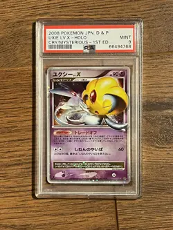 Pokemon PSA 9 Japanese 1st Ed. Cry From The Mysterious Uxie LV. X Holo Rare DP5 - Image 1