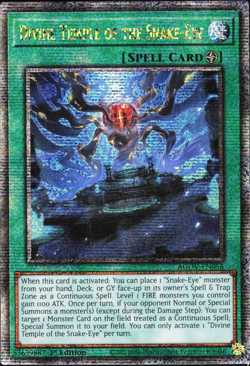 Divine Temple of the Snake-Eye Quarter Century Secret Rare AGOV-EN056 Yugioh TCG - Image 1