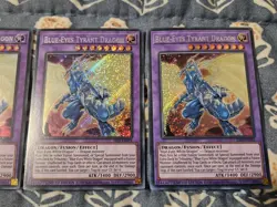 Blue-Eyes Tyrant Dragon x3 - Secret Rare 25LP Yugioh Lightly Played LP - Image 3