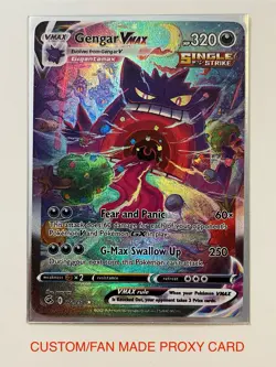 Fusion Strike Gengar VMAX 271 Alternate Alt Art Cust0m Fan Made DIY Card See Pic - Image 1