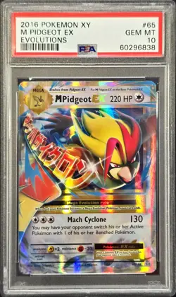 2016 POKEMON XY EVOLUTIONS #65 M PIDGEOT EX PSA 10 - Image 1