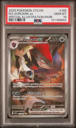 2025 Pokemon JTG Special Illustration Rare N's Zoroark #185/159 ex PSA 10 - Image 1