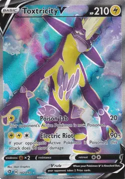 Toxtricity V 182/192 TCG Rebel Clash NM Full Art Ultra Rare Pokemon Card - Image 1