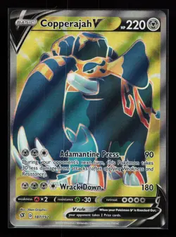 Copperajah V (Full Art) 187/192 Ultra Rare SWSH02: Rebel Clash Pokemon Card - Image 1
