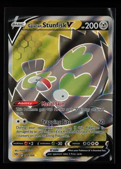 Galarian Stunfisk V (Full Art) 184/189 SWSH03: Darkness Ablaze Pokemon Card - Image 1