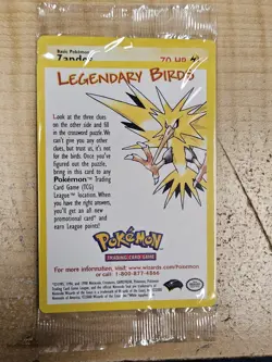 Pokemon Legendary Birds Promo Zapdos Card Sealed - Image 1