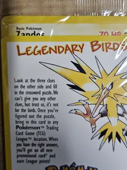 Pokemon Legendary Birds Promo Zapdos Card Sealed - Image 2