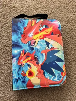 Pokemon TCG Red Blue Charzard Zip Up 50 pages Holds 400 Card Binder GAMES New - Image 1