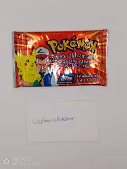 Pokemon Topps Tv Animation Series 1999 RED LOGO Factory Sealed 4TH LAST PACK - Image 1