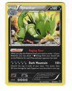 Tyranitar 56/124 Rare 2016 Fates Collide Pokemon LP - Image 1