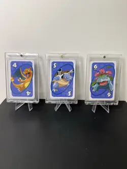 Charizard Blastoise Venusaur w/ Protector - Pokemon UNO Japanese Card Blue - Image 1