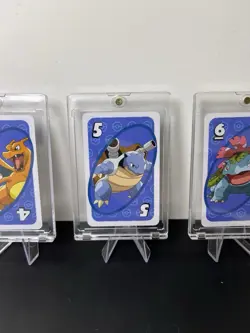 Charizard Blastoise Venusaur w/ Protector - Pokemon UNO Japanese Card Blue - Image 3