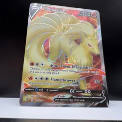 Pokemon TCG Ninetales V (Full Art) 177/192 Swsh02: Rebel Clash Holo NM - Image 5