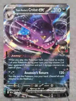 Team Rocket's Crobat ex 122/182 Double Rare Pokemon TCG Destined Rivals - Image 1
