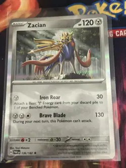 Zacian - 136/182 - Holo Rare - Paradox Rift - NM/M Pokemon Card - Image 1