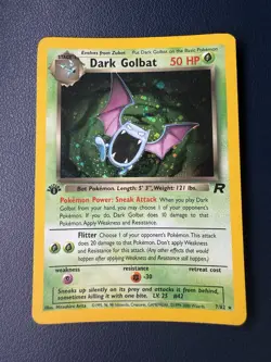 DARK GOLBAT Pokemon Card - WOTC - 1st Edition - Team Rocket - 7/82 - HOLO - LP - Image 2