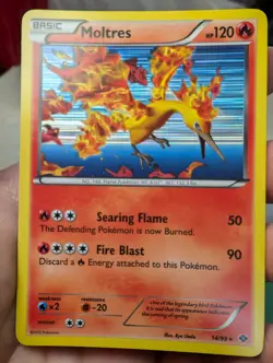 Moltres 14/99 Next Destinies (2012) Cosmos Holo Unique Art Card Pokemon TCG NM/M - Image 1