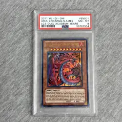 Yugioh Card Uria, Lord Of Searing Flames Ultra R LC02-EN001 PSA 8 - Image 1