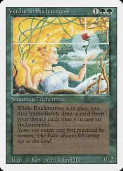 1x Verduran Enchantress - LP - Revised Edition - SPARROW MAGIC - mtg - - Image 1
