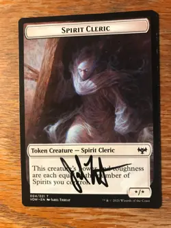 Magic the Gathering MTG Spirit Cleric Token Innistrad signed NM - Image 1