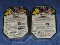 (2) POKEMON TCG V Powers Tin!!! Pikachu & Eternatus!! 4 Booster Packs Per Tin!! - Image 2