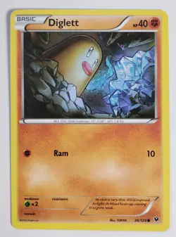 Diglett 36/124 LP / VLP - XY Fates Collide Pokemon Card - TOKIYA Art - Image 1
