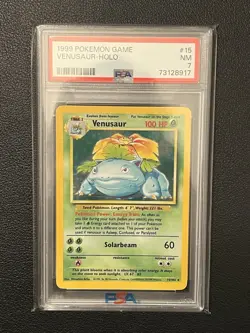 Venusaur 15/102 Base Set PSA 7 Near Mint Holo Rare Pokemon 1999 WOTC - Image 1