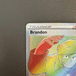 Pokemon TCG Brandon Silver Tempest Rainbow Full Art 203/195 NM - Image 3