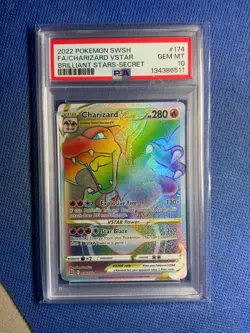 2022 Pokemon SWSH Brilliant Stars FA/Charizard VSTAR PSA 10 #174 - Image 1